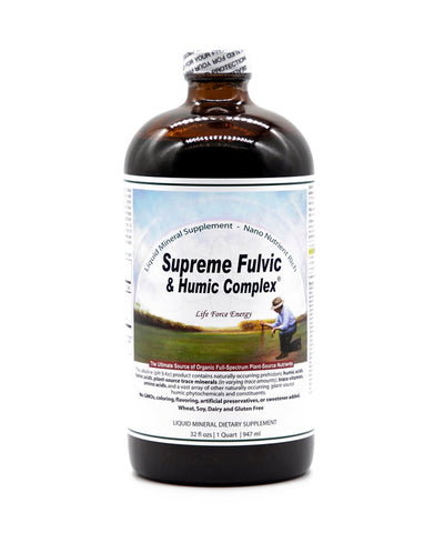 32 fl ozs. Supreme Fulvic & Humic Complex - GLASS Amber - Bottle Style B